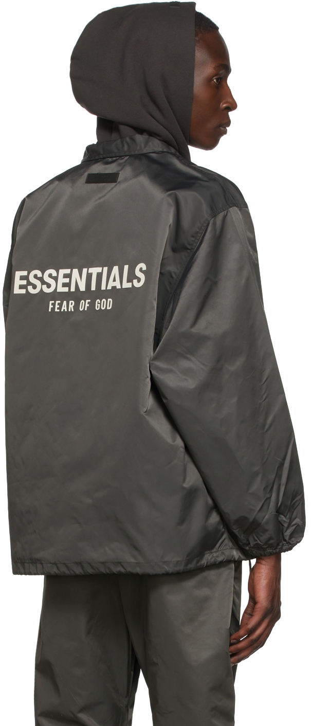 fear of god essentials coaches jacket 'iron'