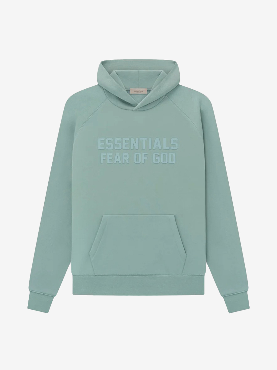essentials dusty beige flocked logo hoodie (sao chép)